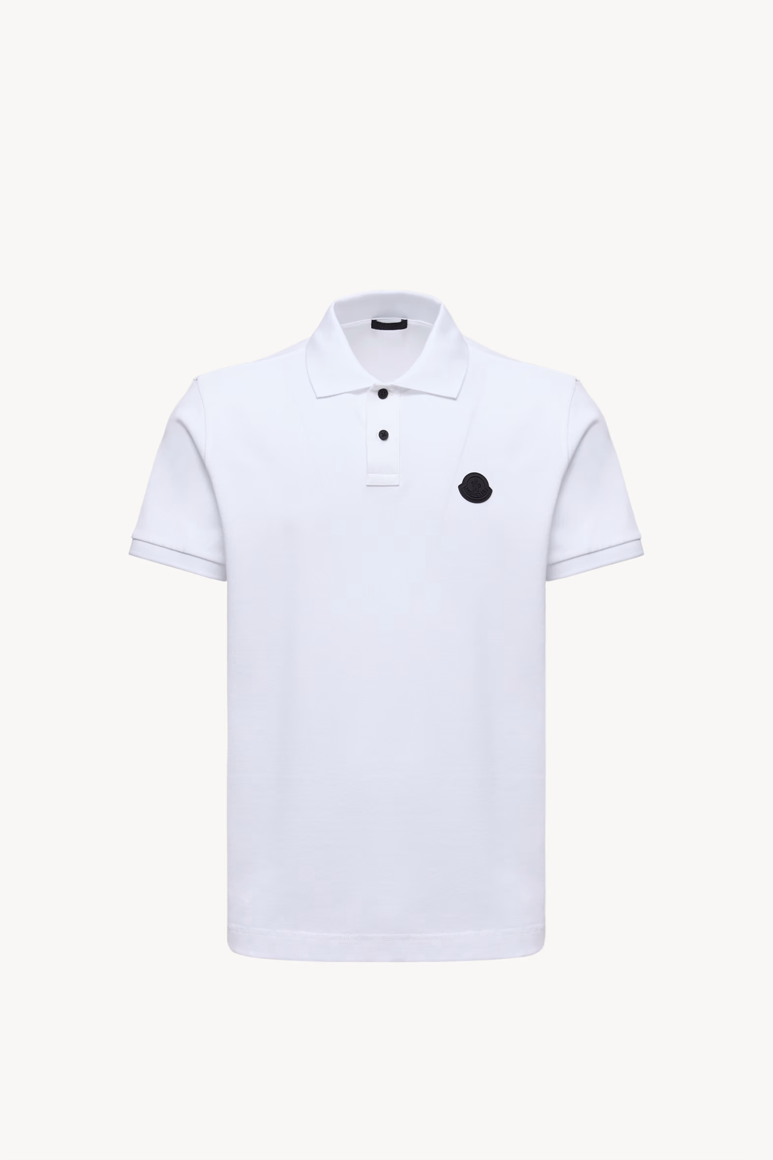 Logo Patch Cotton Piquet Polo Shirt Men White Moncler 2